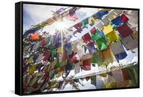 The Tibetan Prayer Flags Made of Colored Cloth-Roberto Moiola-Framed Stretched Canvas