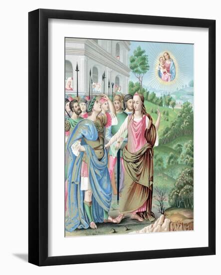 The Tiburtine Sibyl Announcing to Caesar the Coming of Jesus, 16th Century-null-Framed Giclee Print