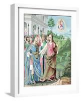 The Tiburtine Sibyl Announcing to Caesar the Coming of Jesus, 16th Century-null-Framed Giclee Print