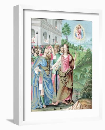 The Tiburtine Sibyl Announcing to Caesar the Coming of Jesus, 16th Century-null-Framed Giclee Print