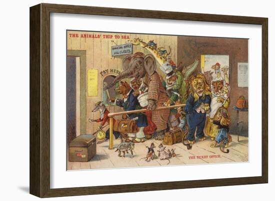 The Ticket Office - the Animals' Trip to the Sea-null-Framed Giclee Print