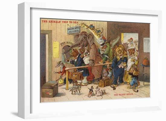 The Ticket Office - the Animals' Trip to the Sea-null-Framed Giclee Print