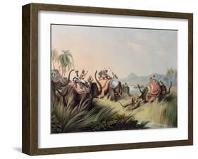 The Tiger at Bay, from "Oriental Field Sports," Published by Edward Orme, 1807-Samuel Howett-Framed Giclee Print