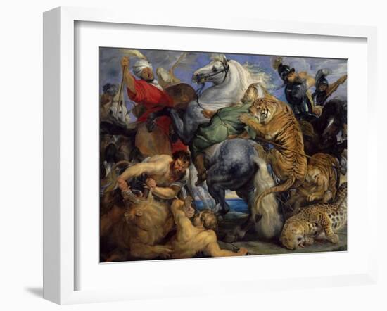 The Tiger Hunt, 1616-Peter Paul Rubens-Framed Art Print