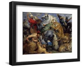 The Tiger Hunt, 1616-Peter Paul Rubens-Framed Art Print