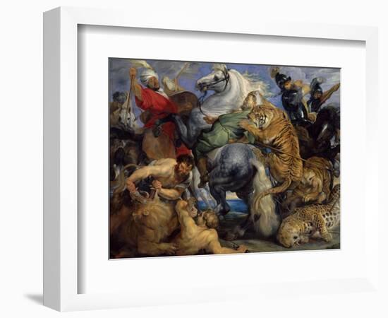 The Tiger Hunt, 1616-Peter Paul Rubens-Framed Art Print