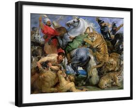 The Tiger Hunt, c.1616-Peter Paul Rubens-Framed Giclee Print