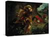 The Tiger Hunt-Eugene Delacroix-Stretched Canvas