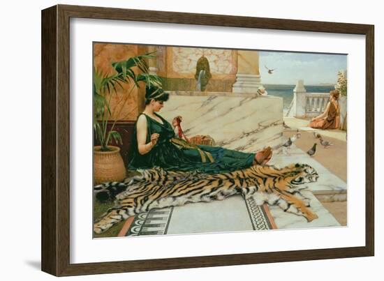 The Tiger Skin, c.1895-John William Godward-Framed Giclee Print