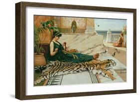 The Tiger Skin, c.1895-John William Godward-Framed Giclee Print