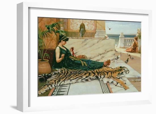 The Tiger Skin, c.1895-John William Godward-Framed Giclee Print