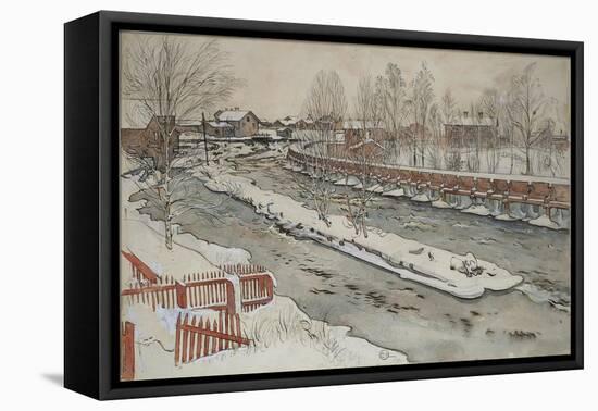 The Timber Chute, Winter Scene, from 'A Home' series, c.1895-Carl Larsson-Framed Stretched Canvas