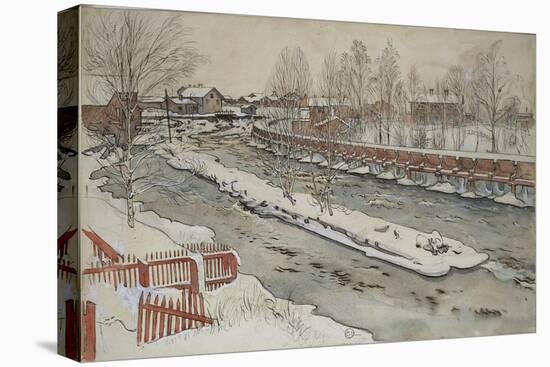 The Timber Chute, Winter Scene, from 'A Home' series, c.1895-Carl Larsson-Stretched Canvas