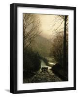 The Timber Waggon-John Atkinson Grimshaw-Framed Giclee Print