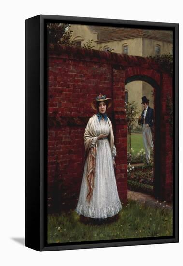 The Time and the Place, 1917 (Lover's Rendezvous)-Edmund Blair Leighton-Framed Stretched Canvas