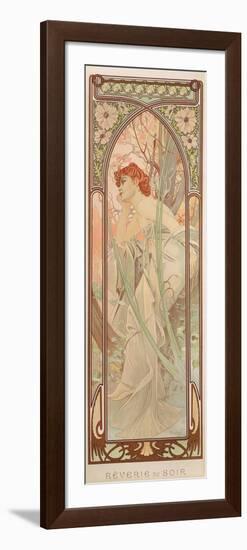 The Times of the Day: Evening Contemplation, 1899-Alphonse Mucha-Framed Premium Giclee Print