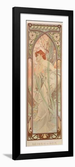 The Times of the Day: Evening Contemplation, 1899-Alphonse Mucha-Framed Premium Giclee Print