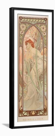 The Times of the Day: Evening Contemplation, 1899-Alphonse Mucha-Framed Premium Giclee Print