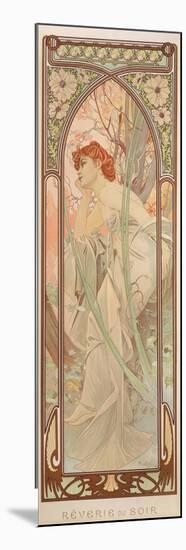 The Times of the Day: Evening Contemplation, 1899-Alphonse Mucha-Mounted Premium Giclee Print