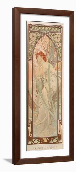 The Times of the Day: Evening Contemplation, 1899-Alphonse Mucha-Framed Premium Giclee Print