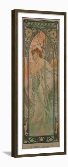 The Times of the Day: Evening Contemplation, 1899-Alphonse Mucha-Framed Premium Giclee Print