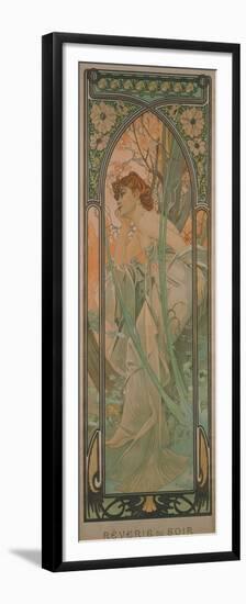 The Times of the Day: Evening Contemplation, 1899-Alphonse Mucha-Framed Premium Giclee Print