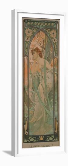 The Times of the Day: Evening Contemplation, 1899-Alphonse Mucha-Framed Premium Giclee Print