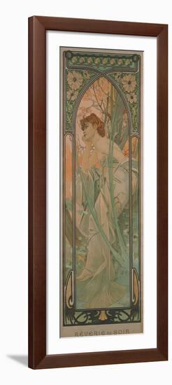 The Times of the Day: Evening Contemplation, 1899-Alphonse Mucha-Framed Premium Giclee Print