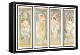 The times of the Day; Les Heures Du Jour (A Set of Four), 1899 (Colour Lithograph)-Alphonse Marie Mucha-Framed Stretched Canvas