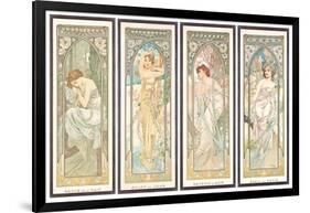 The times of the Day; Les Heures Du Jour (A Set of Four), 1899 (Colour Lithograph)-Alphonse Marie Mucha-Framed Giclee Print