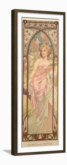 The Times of the Day: Morning Awakening, 1899-Alphonse Mucha-Framed Premium Giclee Print