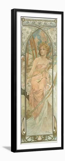 The Times of the Day: Morning Awakening-Alphonse Mucha-Framed Premium Giclee Print