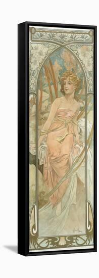 The Times of the Day: Morning Awakening-Alphonse Mucha-Framed Stretched Canvas