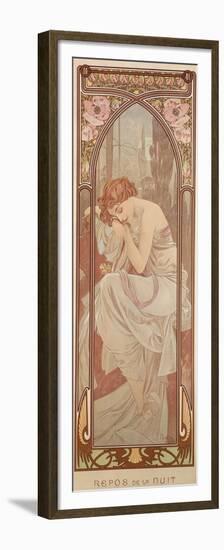 The Times of the Day: Night's Rest, 1899-Alphonse Mucha-Framed Premium Giclee Print