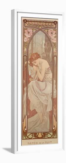 The Times of the Day: Night's Rest, 1899-Alphonse Mucha-Framed Premium Giclee Print