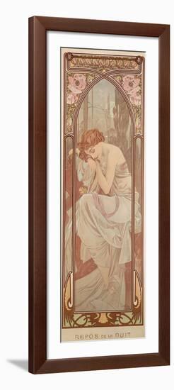 The Times of the Day: Night's Rest, 1899-Alphonse Mucha-Framed Premium Giclee Print