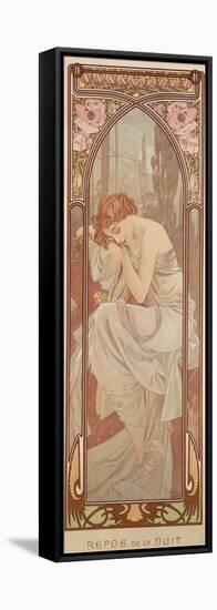 The Times of the Day: Night's Rest, 1899-Alphonse Mucha-Framed Stretched Canvas