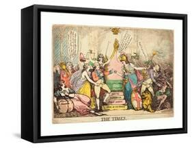The Times, Probably 1783, Hand-Colored Etching, Rosenwald Collection-Thomas Rowlandson-Framed Stretched Canvas