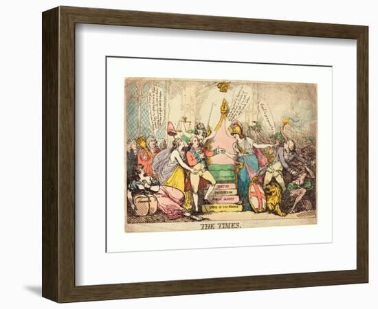 The Times, Probably 1783, Hand-Colored Etching, Rosenwald Collection-Thomas Rowlandson-Framed Giclee Print