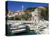 The Tiny Inner Harbour, Hvar Town, Croatia-Michael Short-Stretched Canvas