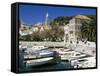 The Tiny Inner Harbour, Hvar Town, Croatia-Michael Short-Framed Stretched Canvas