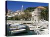 The Tiny Inner Harbour, Hvar Town, Croatia-Michael Short-Stretched Canvas