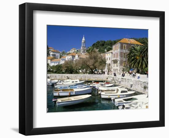 The Tiny Inner Harbour, Hvar Town, Croatia-Michael Short-Framed Photographic Print