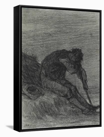 The Tired Haymaker-Jean-François Millet-Framed Stretched Canvas