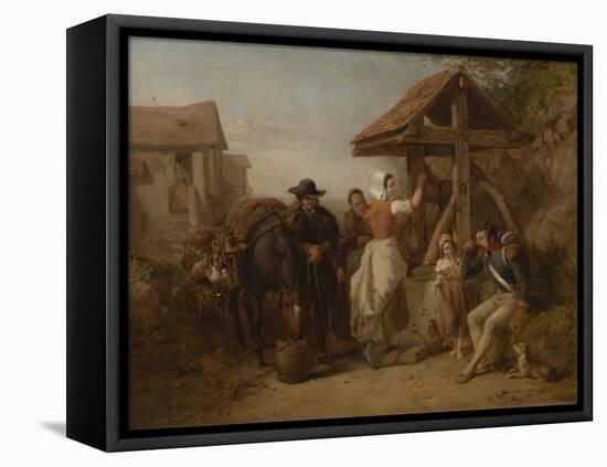 The Tired Soldier Resting at a Roadside Well-Frederick Goodall-Framed Stretched Canvas