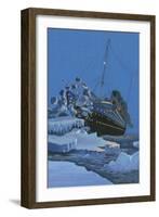 The Titanic Collides with an Iceberg on the 28th Aprl 1912-English School-Framed Giclee Print