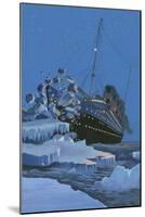 The Titanic Collides with an Iceberg on the 28th Aprl 1912-English School-Mounted Giclee Print