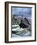 The 'Titanic' Colliding with an Iceberg, 1912-null-Framed Premium Giclee Print