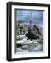 The 'Titanic' Colliding with an Iceberg, 1912-null-Framed Premium Giclee Print