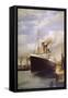 The Titanic Docked Before Her Disastrous Voyage-null-Framed Stretched Canvas